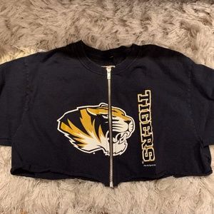 Furst Of a Kind Tigers zip crop top